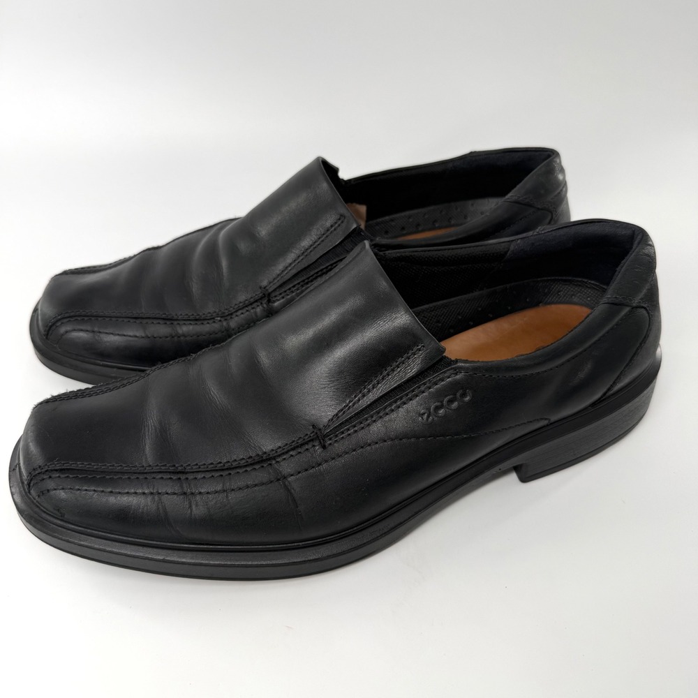ECCO Loafers Mens 12 Black Good Leather Slip On Helsinki Dress Shoes 050134